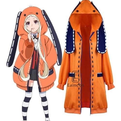 Anime Kakegurui Yomoduki Runa Jacket Hoodie Coat Yumeko Jabami Cosplay Costume Japanese School Girls Uniform