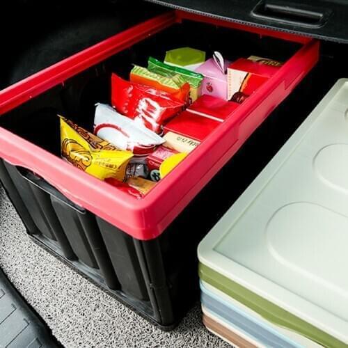 Car Trunk Folding Storage Box with Lid Large Capacity Travel Camping Organizer