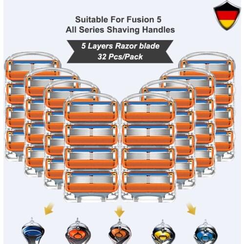 Safety Shaving Razor Blades 5 Layers Replaceable Heads Fit Gillette Fusion Proglide Proshield Straight Refills