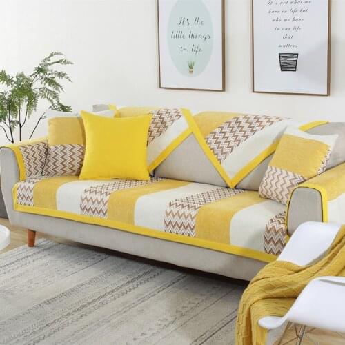 1 Piece Sofa Covers for Living Room Chenille Jacquard Modern Minimalist Corner Seat Cover Non-Slip Sofa Towel