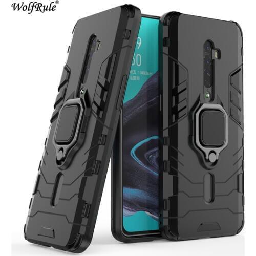 For Oppo Reno2 Phone Case TPU Hard PC For Oppo Reno2 Case Ring Holder Stand Magnetic Armor Case For Oppo Reno2 Funda