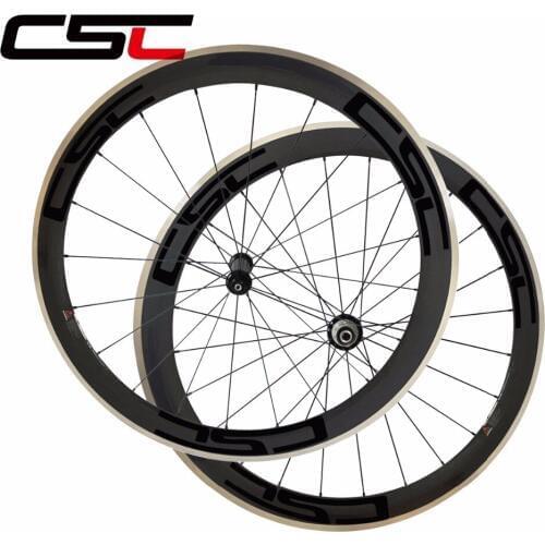 CSC 700C 23mm width 50mm depth clincher bike wheelset R36 hub alloy breaking surface road bicycle carbon wheels sapim cx ray