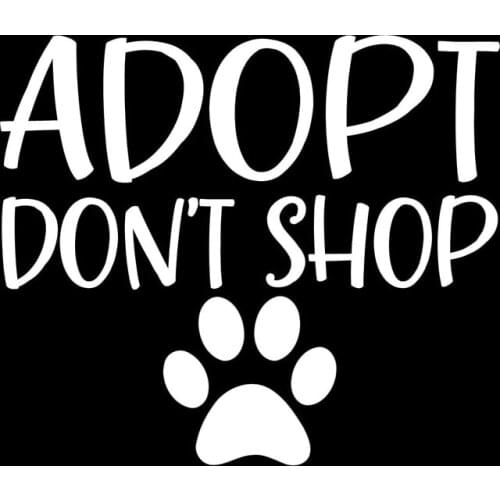 Dawasaru Cartoon Car Sticker Adopt Don't Shop Rescue Dog Waterproof Decal Laptop Motorcycle Auto Accessories PVC,14cm*12cm