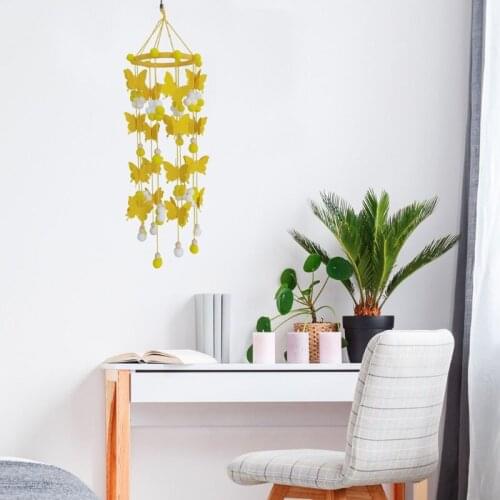 Baby Crib Wind Chime Butterfly Hair Ball Rattle Newborn Cot Pendant Infants Room Decoration