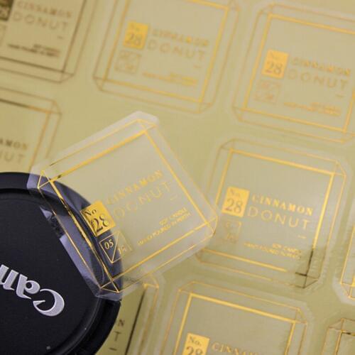 Customized Decorative glittering sticker, high class gold stamping label