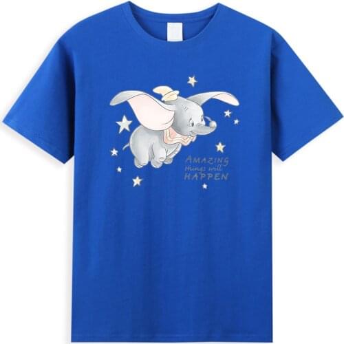 Disney Cartoon Dumbo Men T Shirts Casual Summer Fashion Mens T-Shirts Vintage Creative Top Tee Hipster Trend Cotton Man Clothes