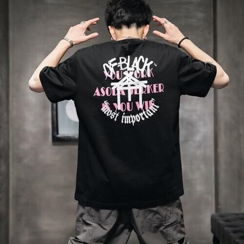 Men clothes Korean t-shirt summer fashion Short Sleeve clothing mens 2020 ins t-shirts funny hip hop rap urban streetwear M-3XL