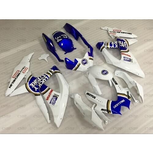 GSX-R750 2008 - 2010 K8 Fairing Kits for Suzuki GSXR600 2010 Abs Fairing GSX-R750 08 10 White Blue Fairings