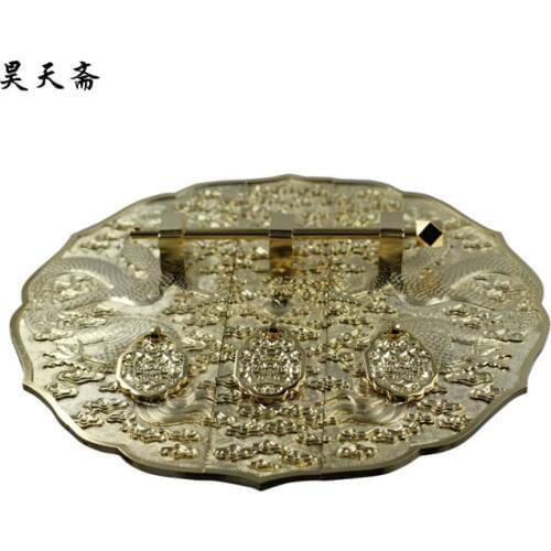 [Haotian vegetarian pear] gold Nan large wardrobe handle 5mm thick lace deep relief Yunlong Custom Shop models