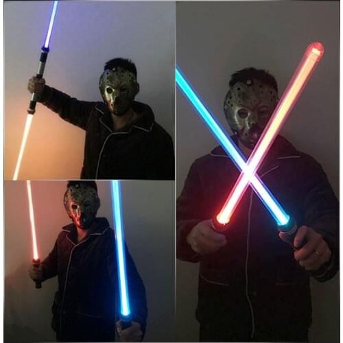 2PCS Laser Lightsaber Boy Gril Toys Darth Vaders Sword Cosplay Bow Toy Double Light Saber Sword Toys With Sound Laser Xmas Gifts