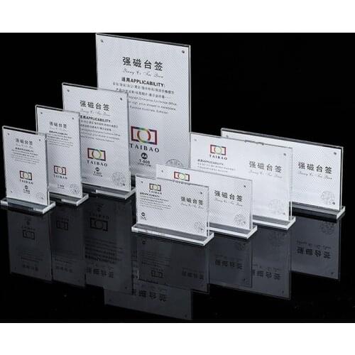 Magnetic Acrylic Plexiglass Table Card Display Stand Photo Frame with Base Acrylic Table Card Sign Part Tool Kits for Wedding