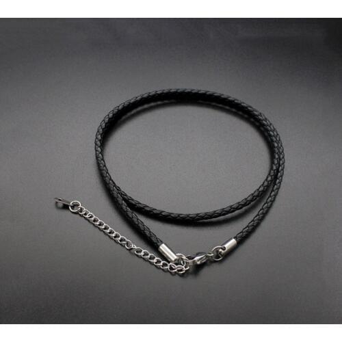 Fashion 3mm Men And Women Stainless steel Silver Color Pu Leather Cord Necklace Jewelry Hot Sale Chain for Lovers Pendant Rope