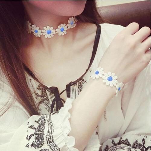 Fashion Charming Cute Hot Lace Flower Bracelet Simple 4 colors Daisy flower bracelet jewelry