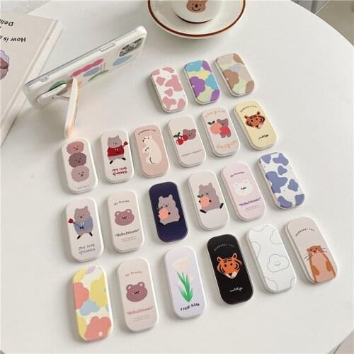Cartoon Cute Portable Phone Bracket Holder Desk Finger Kickstands for IPhone 13 12 Pro Max 11 Samsung S21 S20 Support Telephone