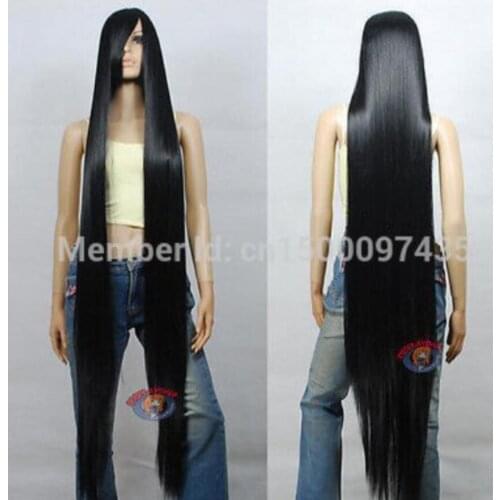 Wig 60 inch Hi_Temp Series Black Extra Long Cosplay DNA Wigs