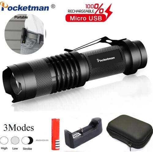 Protable Led Flashlight Bicycle Light Zoom Torch Q5/T6/L2 Linterna LED Lantern Waterproof Use 14500/18650 Battery Fishing Light