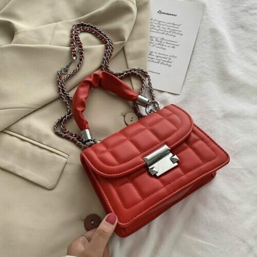 Luxury Handbags Women Bags Designer Chains Small Shoulder Bag Woman Fashion Tote Bags Female PU Leather Plaid Handbag Sac A Main