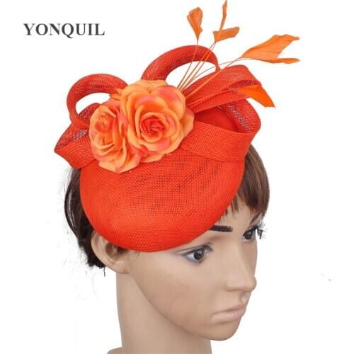New Fashion Women Fascinators Hats Bride Wedding Party Millinery Cap Women Elegant Flower Hair Accessories Cocktail Headpiece
