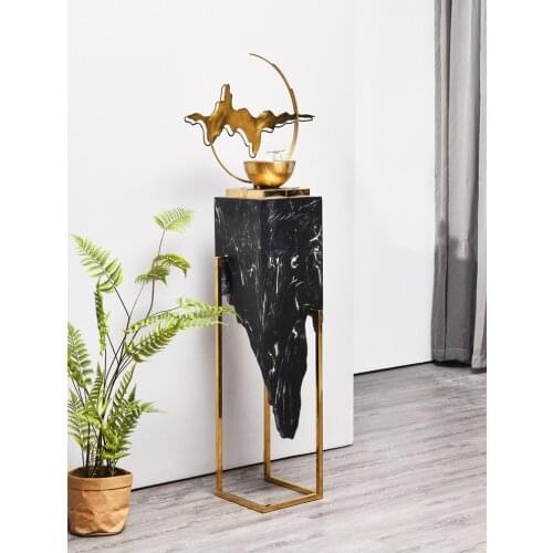 Zq Simple Flowing Water Ornaments Light Luxury Soft Floor Decoration Golden Landscape Living Room Home Crafts