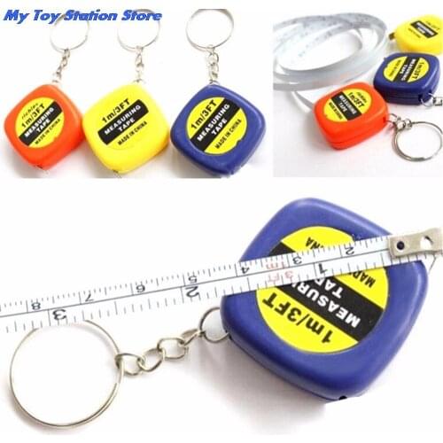 1PCS Cute 1 Meter Toy Keychain Keyring Tool Popular Mini Measuring Tape Portable Toy Keychain Color Random 3.2cm * 1.2cm * 3.2cm