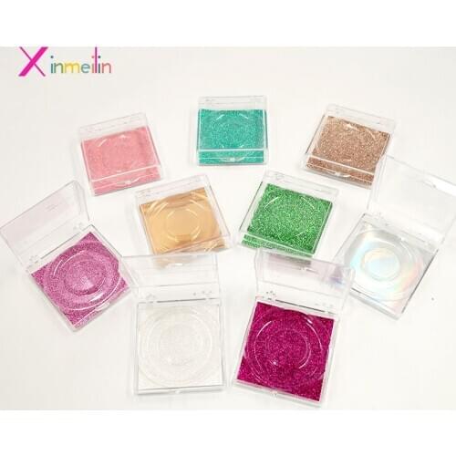 10 set/lot lash boxes packaging wholesale lashes case 25mm eyelash packaging box bulk glitter plastic with clear trays holder