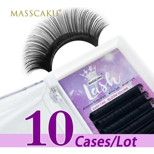 10case/lot 2021 newest self fanning eyelash extendions cashmere individual lashes super soft 8mm-20mm make up lashes cilios
