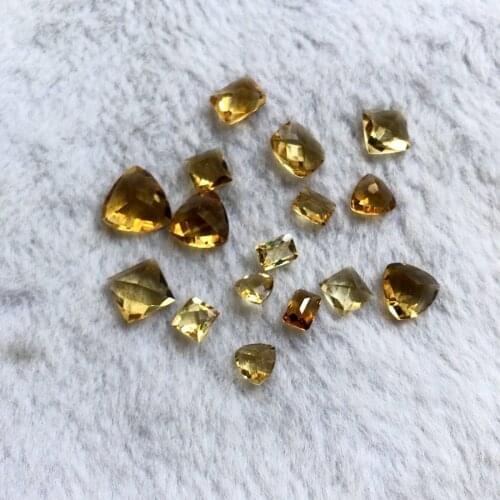 100% Natural A Quality Citrines Brilliant cutting Gem Cabochon,Cushion,Round,Triangle Brilliant Cut Gem Cabochon for jewelry