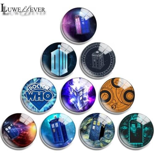 12mm 16mm 20mm 25mm 30mm 40mm 326 Doctor Mix Round Glass Cabochon Jewelry Finding 18mm Snap Button Charm Bracelet