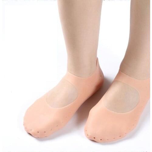 2 Pcs Silicone Insole Gel Sock Foot Care Tool Feet Protector Pain Relief Crack Prevention Moisturize Dead Skin Removal Sock