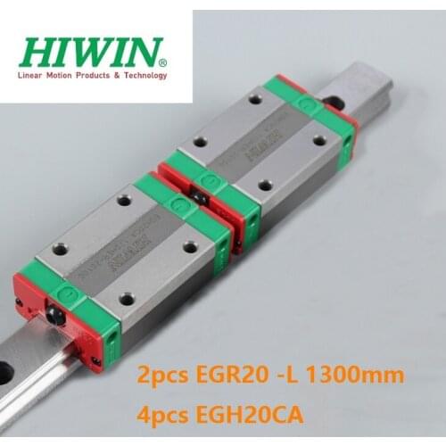 2pcs origial Hiwin rail EGR20 -L 1300mm linear guide + 4pcs EGH20CA carriage blocks for CNC router