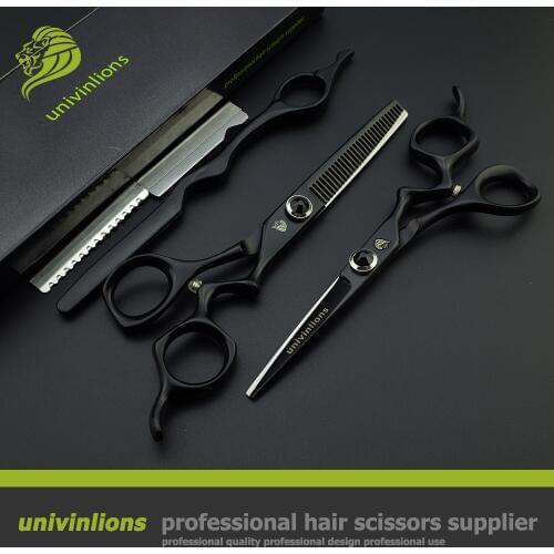 6.0" black barbering designs best hair cutting shears haircutter coiffeur thinning shears hot hair scissors hairdresser kit