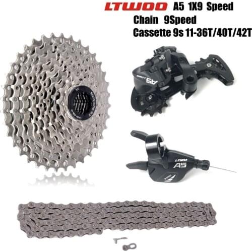 Mountain Bike 9 Speed Groupset 9s 11-36/40/42T K7 Cassette LTWOO A5 Shifter Rear Derailleur 9s Chain MTB 1*9 Group set X7 Parts