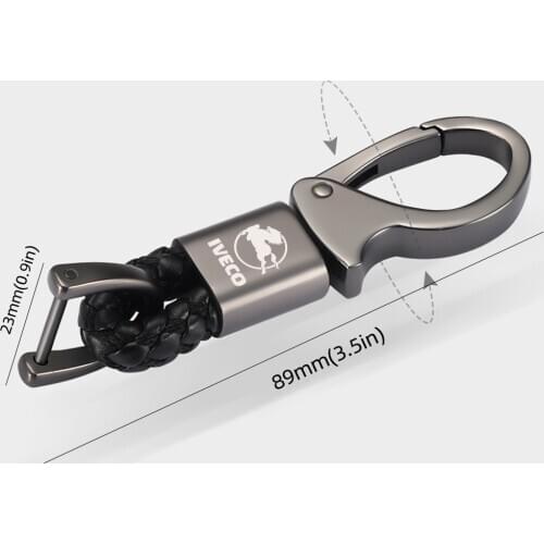 For IVECO Banner 3ftx5ft Stralis Car Leather Rope Car Emblem Keychain braided rope High-quality key holder car accessories