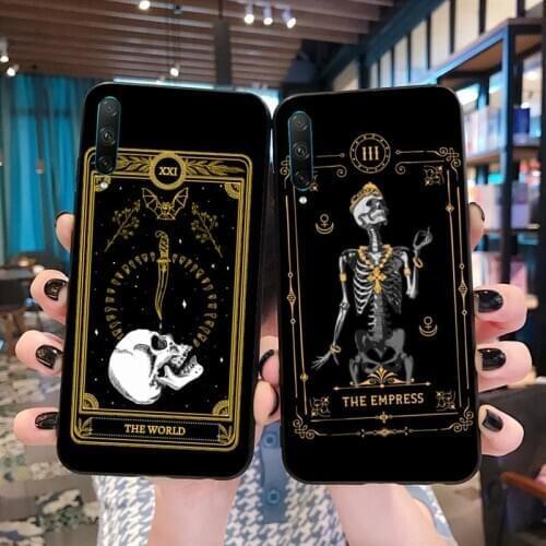 CUTEWANAN THE EMPRESS Tarot Card Black Soft Shell Phone Case Capa for Huawei P40 P30 P20 lite Pro Mate 20 Pro P Smart 2019 prime