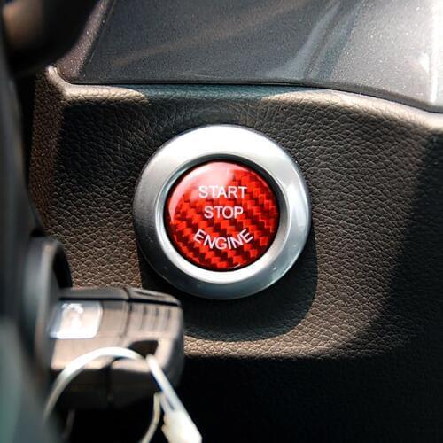 Carbon Fiber Car Ignition Device Cover One Button Start Sticker for BMW E90 E92 E93 Interior Styling Accessories Black Red