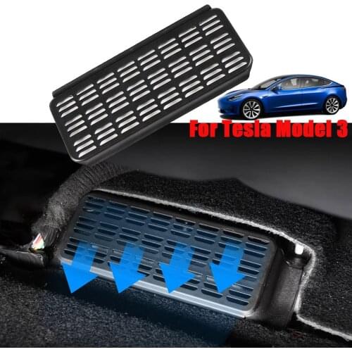 2pcs For Tesla Model 3 Air Outlet Cover Anti-blocking Dust Back Under Seat Air Conditioning Vent Cover Net Car Accessories