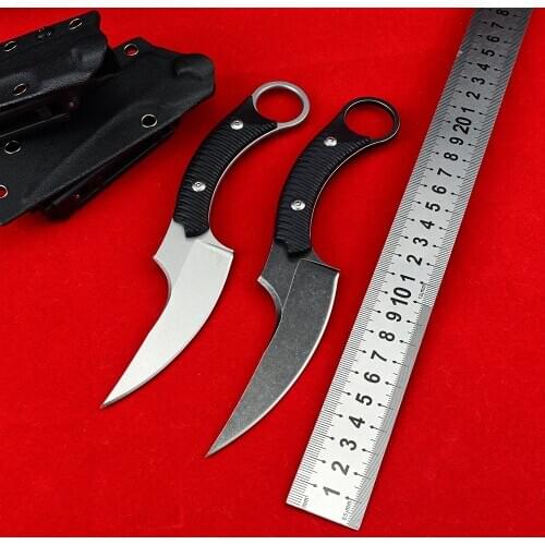 CS GO Karambit 440C Fixed Blade Knife G10 Tactical Combat Pocket Knives Outdoor Survival Hunting Knifes Self Defense EDC Tools