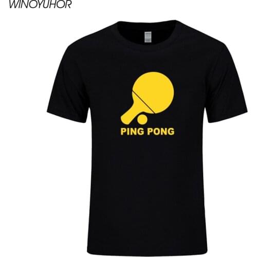 Playing Table Tennis T Shirt Mens Ping Pong Game Sport T-Shirt Funny Custom Print Round Neck Tops Tee Harajuku T Shirt Homme