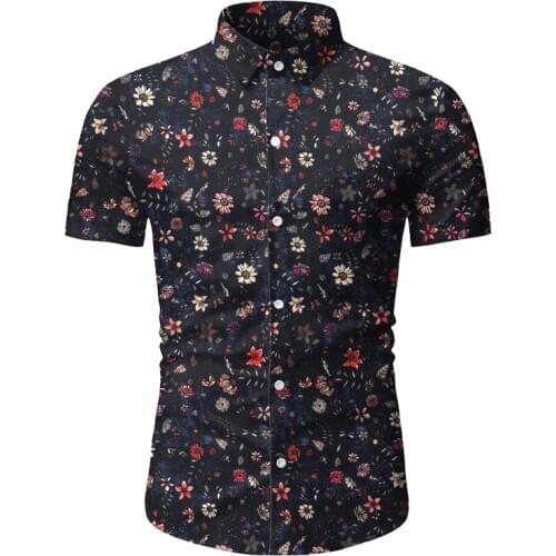 Vintage Paisley Print Hawaiian Shirt Men 2020 Brand Slim Fit Short Sleeve Mens Dress Shirts Beach Party Shirt Male Chemise Homme