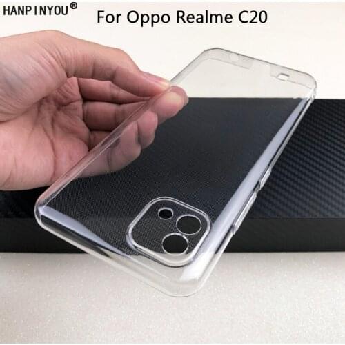 For Oppo Realme C20 RealmeC20 6.5" Glossy Snap Phone Case Crystal Invisible Hard PC Full Cover Clear Camera Protect Back Shell