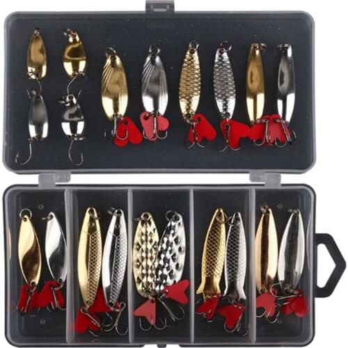 Hot sale 20pcs fishing bait kit miniature mini sequins hard metal lure rotating streamlined fish bait fishing tool fishing gear