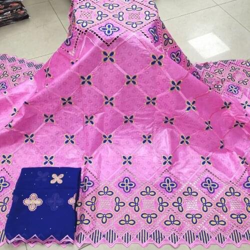 Hot Sale Bazin Riche Getzer 2021 High Quality Austria Guinea Brocade Garment Fabric 100%Cotton African Lace Fabric 7Yards