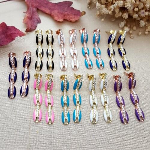 Hot Sale Love Trendy 925 Silver Turkish Jewelry Zircon Fashion Earrings For Women Valentines Day Luxury Designer