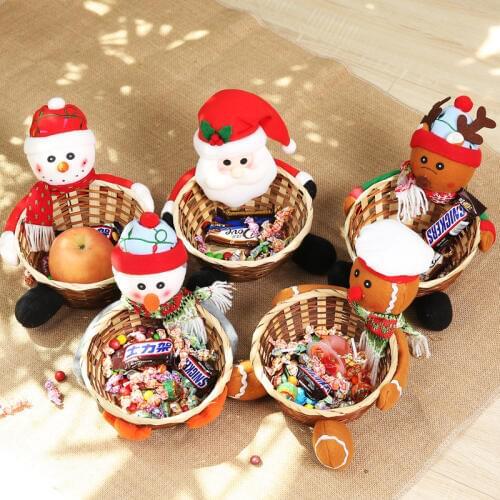 Hot Sale Christmas Candy Storage Basket Gifts Santa Claus Candy bag Candy boots Container Xmas Home Party Table Decoration 2020