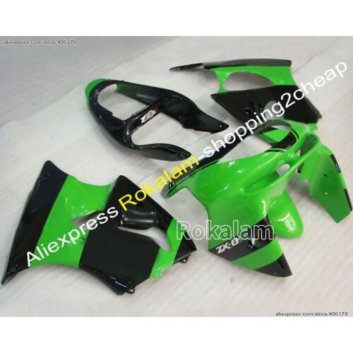 Customized Fairing ZX-6R 98-99 Fairing Kit For Kawasaki Ninja ZX6R 1998-1999 Green Black Motorcycle Fairings