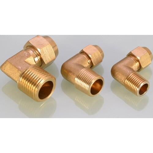 Elbow Brass Flared Pipe Fittings 6mm 8mm 10mm 12mm 14mm 16mm X 1/8" 1/4" 3/8" 1/2" 3/4" BSP Male Connector Adapter