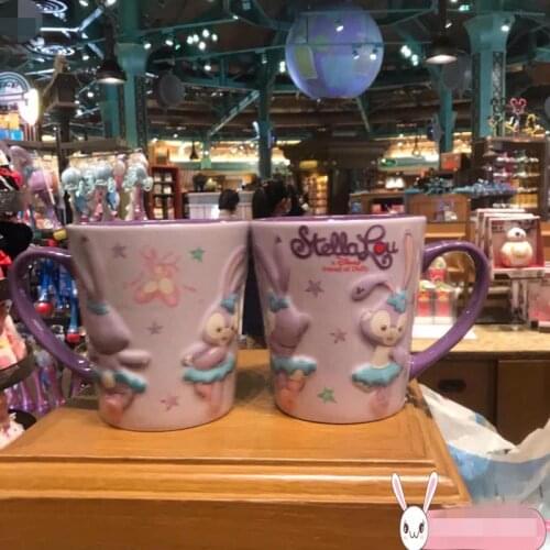 Creative cartoon new Shanghai Disney Star Delu Mug Stella Rabbit Ceramic Mug Desktop Decoration Girl Birthday Gift AG 2212