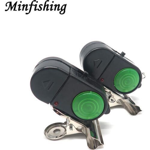 Minfishing 2 pcs/box Electronic alarm Fish Bite Alarm with Stainless Steel Clip fixed On Fishing Rod Fishing Tool