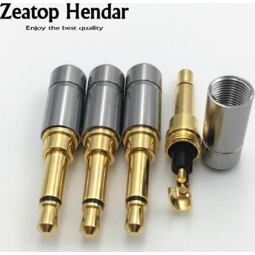 10Pcs Mini 3.5mm 2 Pole Mono Plug Male Adapter Gold plated with Clip Solder Audio Jack for DIY Headphone Connector
