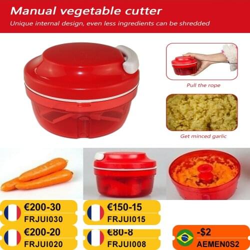 Mini Garlic Chopper Multifunctional household manual Vegetable Meat Shredder Mincing Device Hand Grinder Tool for Kitchen